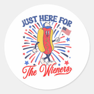 Adesivo Só estou aqui para os Wieners 4 de julho Cachorro