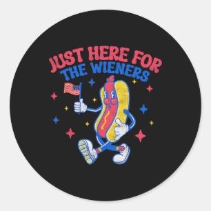 Adesivo Só estou aqui para os Wieners 4 de julho Cachorro