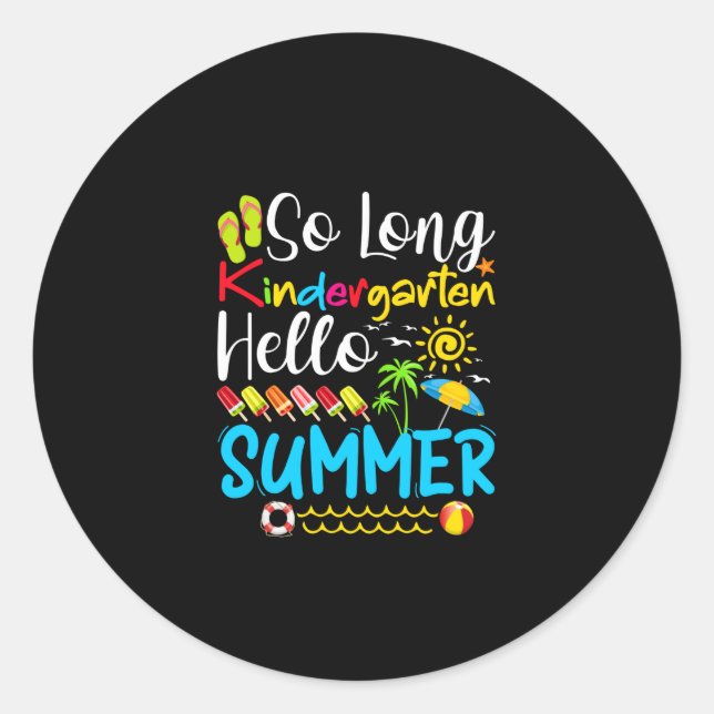 Adesivo So Long Kindergarten Grade Hello Summer (Frente)