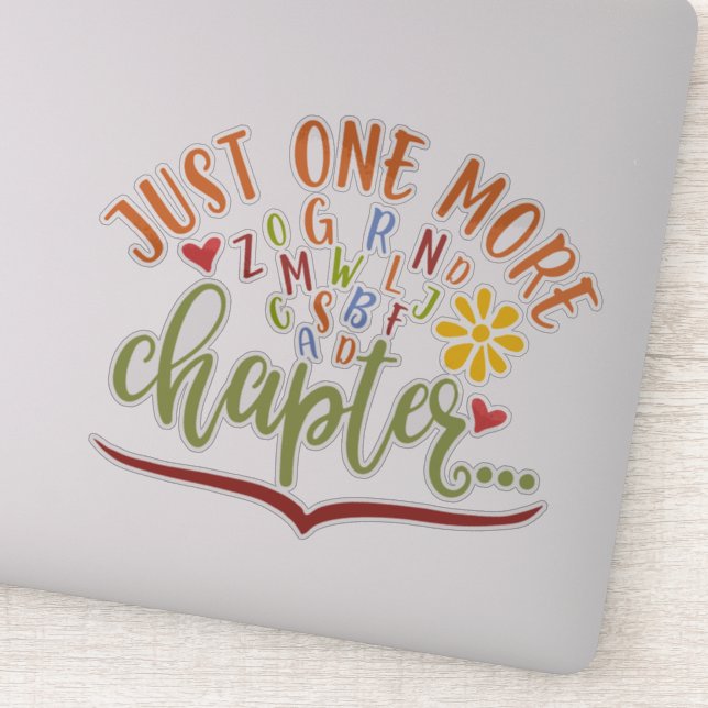 Adesivo Só Mais Um Capítulo. Design de Leitura Para Estuda (Detalhe)