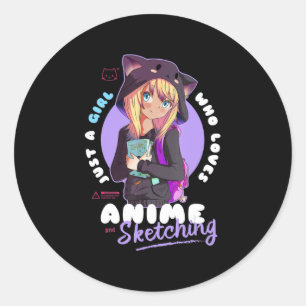 Adesivo Só Menina Adora Anime Desenhando Ramen Manga Otaku