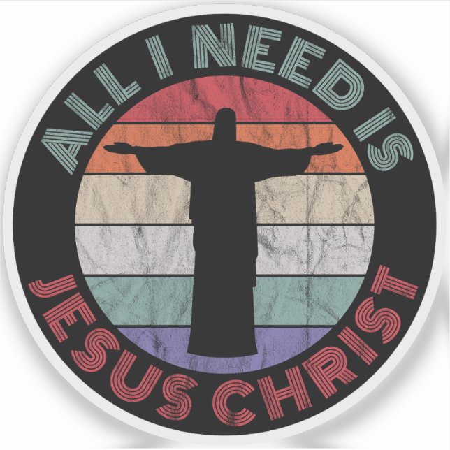 Adesivo Só Preciso De Jesus Cristo (Frente)