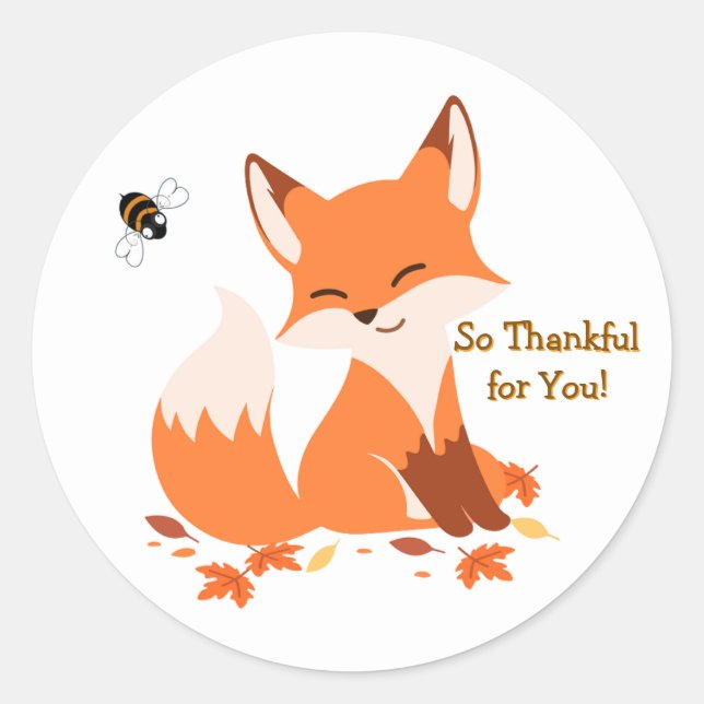 Adesivo So Thankful for You Fox Sticker (Frente)