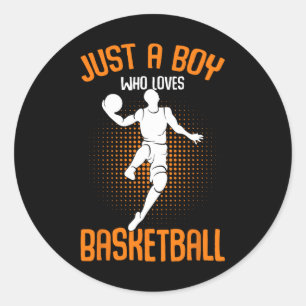 Adesivo Só um menino que ama crianças jogadoras de basquet