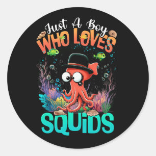 Adesivo Só Um Menino Que Ama Lulas De Marisco, Calamari Oc