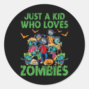 Adesivo Só Uma Criança Que Ama Zombies Halloween Zombie En