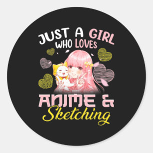 Adesivo Só uma garota que ama anime e desenha