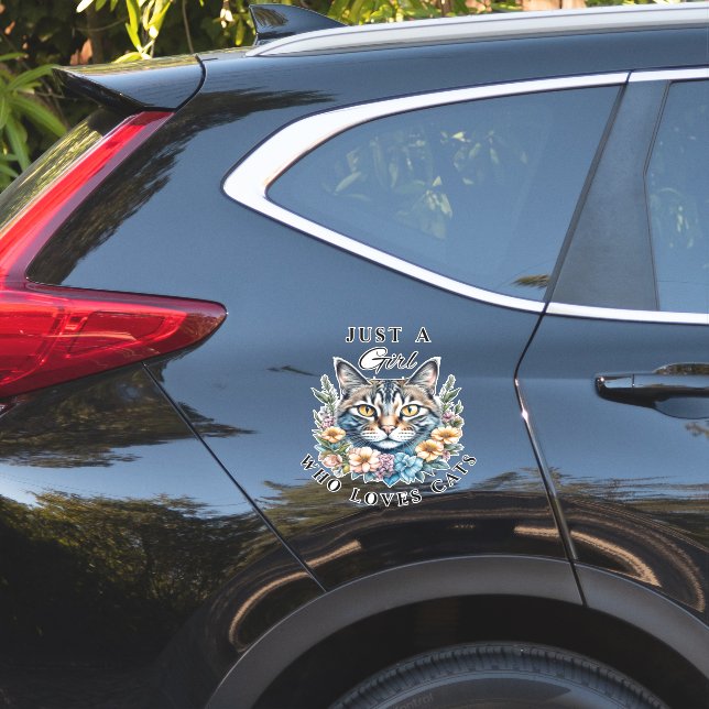 Adesivo Só uma garota que ama gatos (Lado do carro)