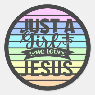 Adesivo Só uma garota que ama Jesus T-Shirt