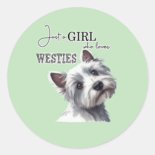 Adesivo Só uma garota que ama Westies, uma linda arte ocid