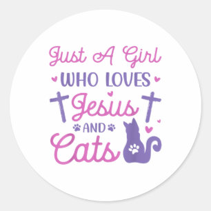 Adesivo Só Uma Menina Que Ama Gatos E Jesus, Um Animal Eng