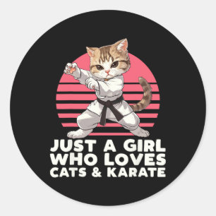 Adesivo Só Uma Menina Que Ama Gatos E Karate. Funny Karat