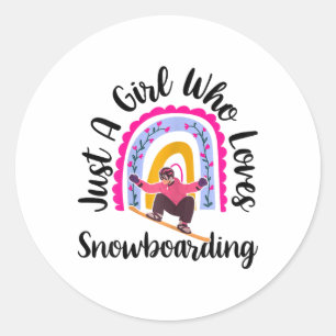 Adesivo Só Uma Menina Que Ama Snowboard Engraçada