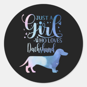 Adesivo Só Uma Menina Que Ama Um Cachorro Dachshund Sobre 