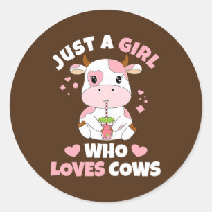 Adesivo Só Uma Menina Que Ama Vacas Cute Strawberry Cow