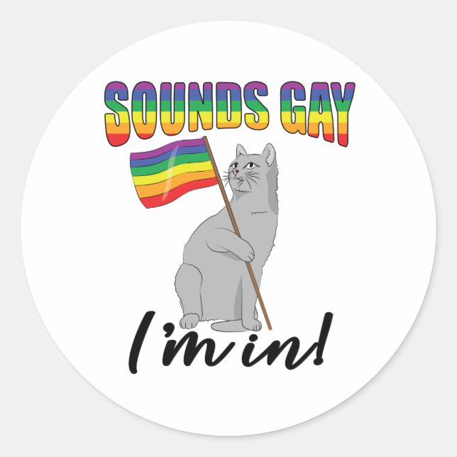 Adesivo Soa Gay, estou em Gato (Frente)
