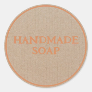 Adesivo Soap Brown Kraft Papel Retro Boho Feito Para Mão
