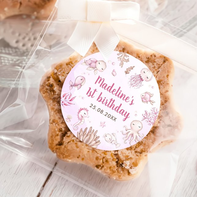 Adesivo Sob a Festa de aniversário da Sea Girl (Criador carregado)