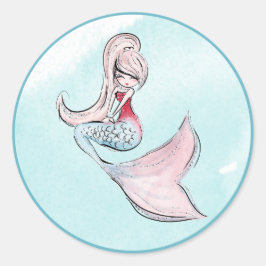 Adesivo Sob a Festa de aniversário de sereia