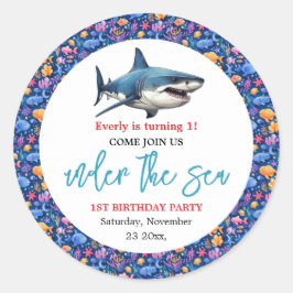 Adesivo Sob a Parte primeiro aniversario do Mar