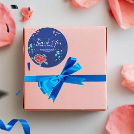 Adesivo Sob as criaturas marinhas do oceano marinho