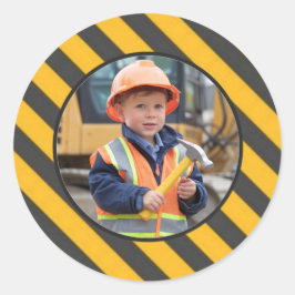 Adesivo Sob Bacia de Aniversário do Garoto da Construção