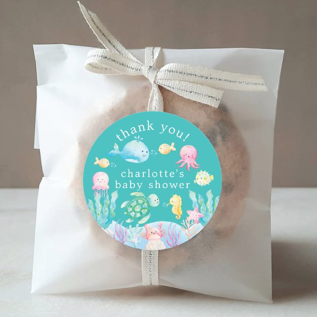 Adesivo Sob o Chá de fraldas de Aventura do Mar (Criador carregado)