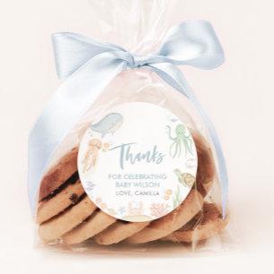 Adesivo Sob O Chá de fraldas Do Mar, Obrigado A Favor