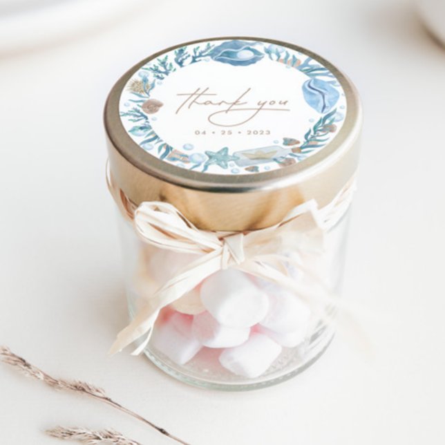 Adesivo Sob o Mar Aquarela Náutica Obrigado Favor (Criador carregado)