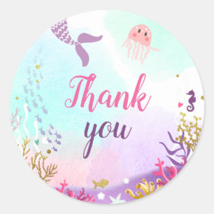 Adesivo Sob o mar, Cupcake de Sereia, cor-de-rosa,