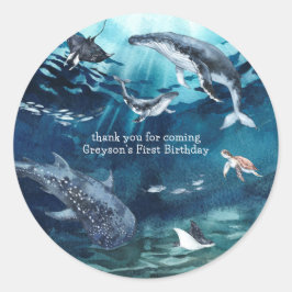 Adesivo Sob o mar | Festa de aniversário oceânica
