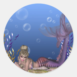 Adesivo Sob o Mar Loiro Sereia Fantasy Stickers