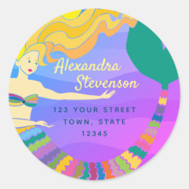 Adesivo Sob O Mar Morto De Sereia Colorida