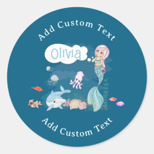 Adesivo Sob o Mar Sereia Personalizada