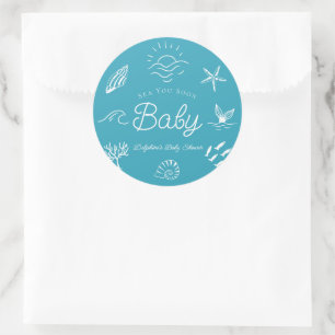 Adesivo Sob o Mar Você Logo Menino Baby Shower