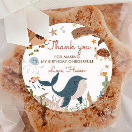 Adesivo Sob o primeiro aniversario de vida do mar de tubar