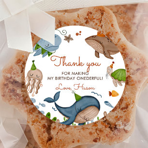 Adesivo Sob o primeiro aniversario de vida do mar de tubar