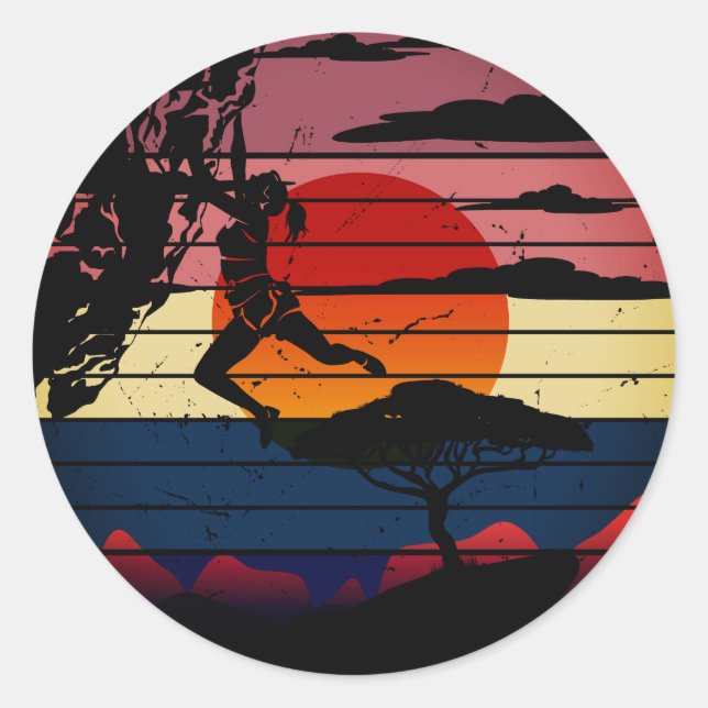 Adesivo Sobe como um Retro de Escala de Rapariga (Frente)