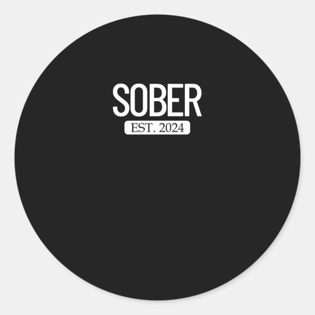 Adesivo Sober Est. 2024 Ficando com o Vício de álcool Sobe (Frente)