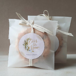 Adesivo Sobre a Lua Boho Dourada Poeira e Nuvens