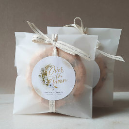 Adesivo Sobre a Lua Boho Dourada Poeira e Nuvens