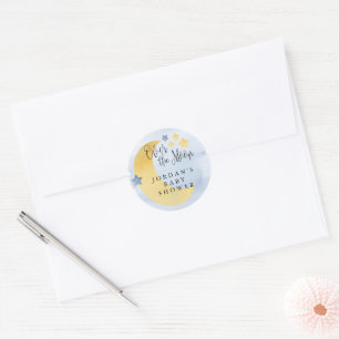 Adesivo Sobre a Lua, Selo de Envelope Personalizado Azul
