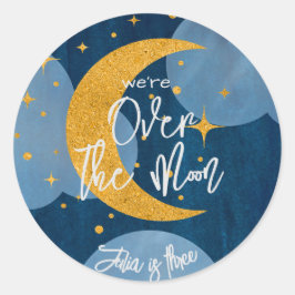 Adesivo Sobre o aniversário de criança de lua cintilante