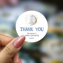 Adesivo Sobre o Chá de fraldas do Menino Azul, Cute, Lua