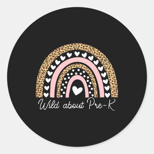 Adesivo Sobre O Professor De Pré-k Leopard Rainbow De Volt (Frente)