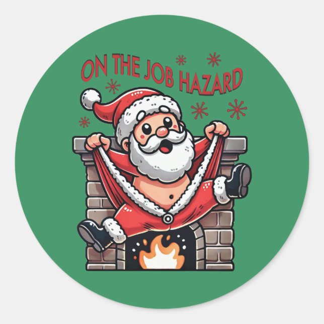 Adesivo Sobre Papais noeis de Risco de Fogo (Frente)