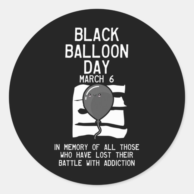 Adesivo Sobredosagem no dia do balão Sensibilização para a (Frente)