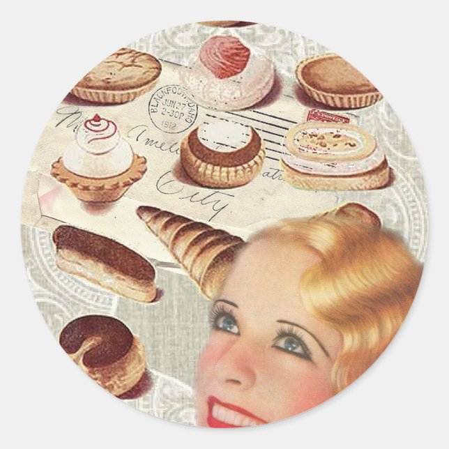Adesivo sobremesas de pastelaria de cupcake (Frente)
