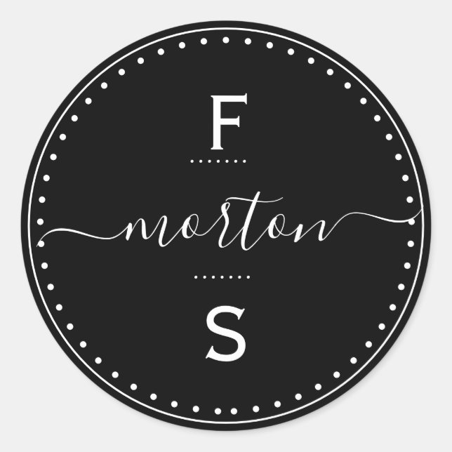 Adesivo Sobrenome de Script com Iniciais (Frente)