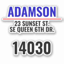 Adesivo Sobrenome e endereço - Números de caixa de correio